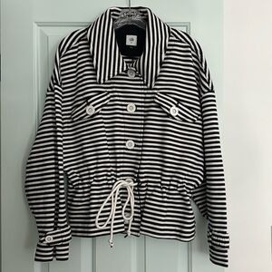 CAbi Monochrome Striped Utility Jacket